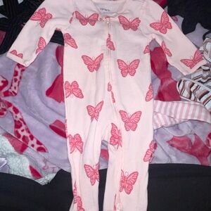 Carter's Pink Butterfly Patterned Onesie